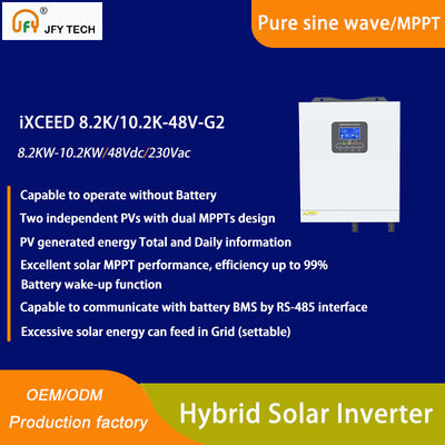 Hybride zonne-omvormer met dubbele MPPT's en 10,2 kW 230Vac-uitgang